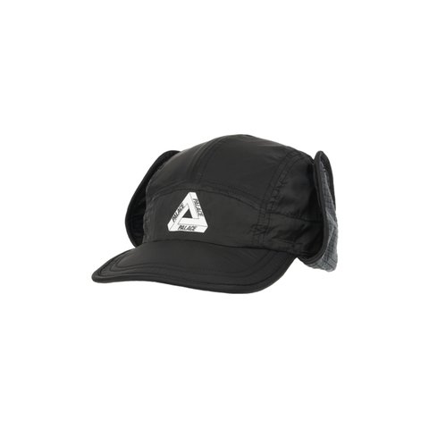 Palace GRID FLEECE REVERSIBLE EARFLAP HAT BLACK - Colorway