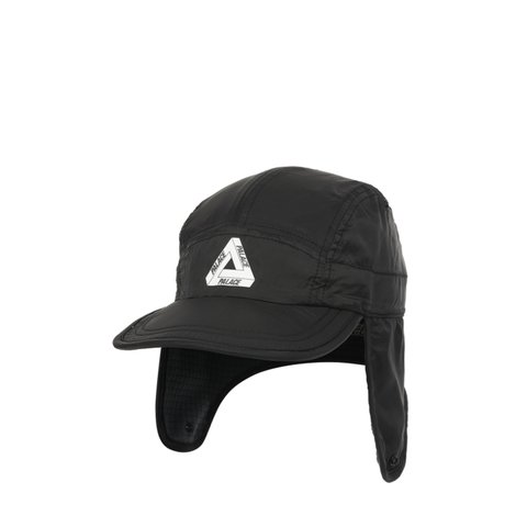 Palace GRID FLEECE REVERSIBLE EARFLAP HAT BLACK - Colorway