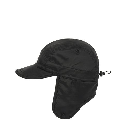 Palace GRID FLEECE REVERSIBLE EARFLAP HAT BLACK - Colorway