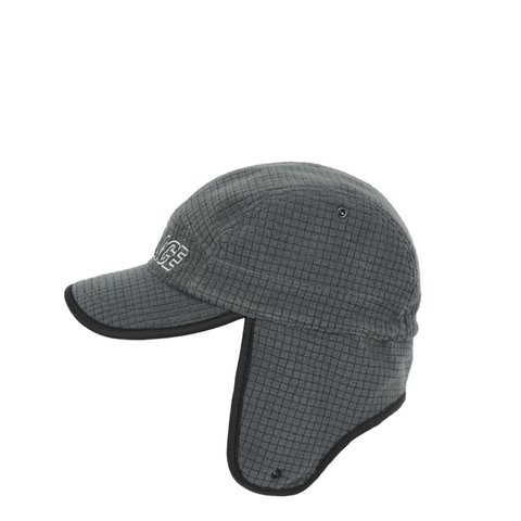 Palace GRID FLEECE REVERSIBLE EARFLAP HAT BLACK - Colorway