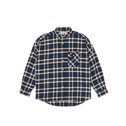 Palace FLANNEL DROP SHOULDER SHIRT NAVY - Colorway