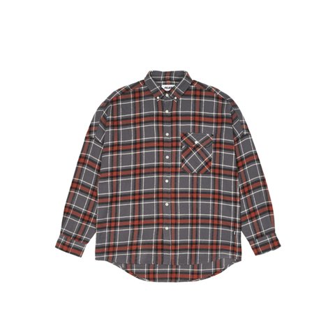 Palace FLANNEL DROP SHOULDER SHIRT GREY - Colorway