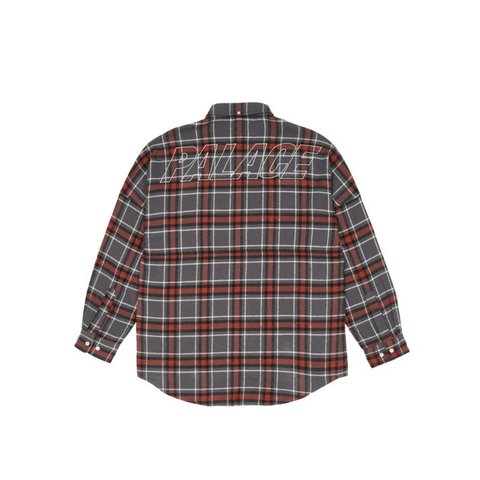 Palace FLANNEL DROP SHOULDER SHIRT GREY