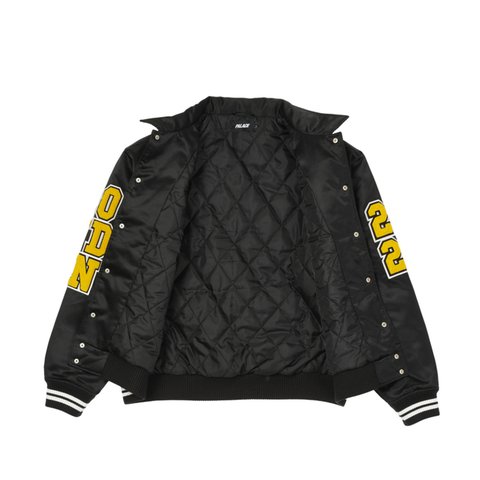 Palace SATIN VARSITY JACKET BLACK - Colorway