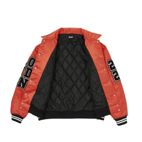Palace SATIN VARSITY JACKET ORANGE - Colorway