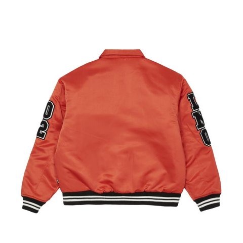 Palace SATIN VARSITY JACKET ORANGE
