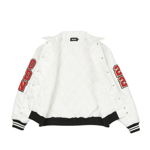 Palace SATIN VARSITY JACKET WHITE - Colorway
