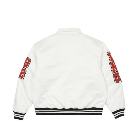 Palace SATIN VARSITY JACKET WHITE
