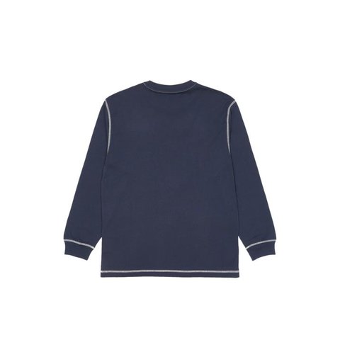 Palace DOUBLE COLLAR LONGSLEEVE TOP NAVY