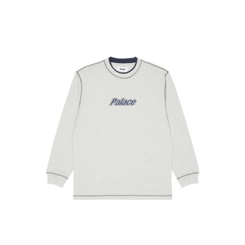 Palace DOUBLE COLLAR LONGSLEEVE TOP GREY MARL - Colorway
