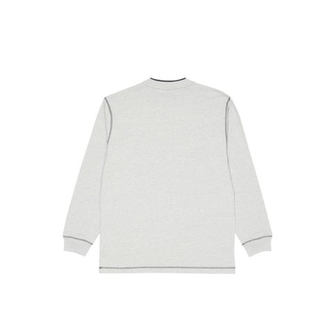 Palace DOUBLE COLLAR LONGSLEEVE TOP GREY MARL