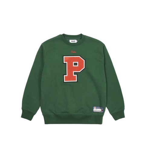 Palace VARSITY APPLIQUE CREW GREEN - Colorway