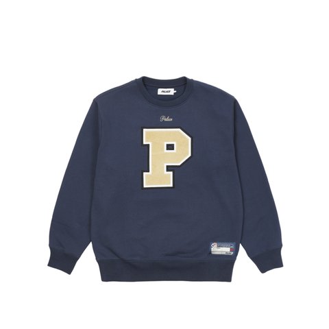 Palace VARSITY APPLIQUE CREW NAVY - Colorway
