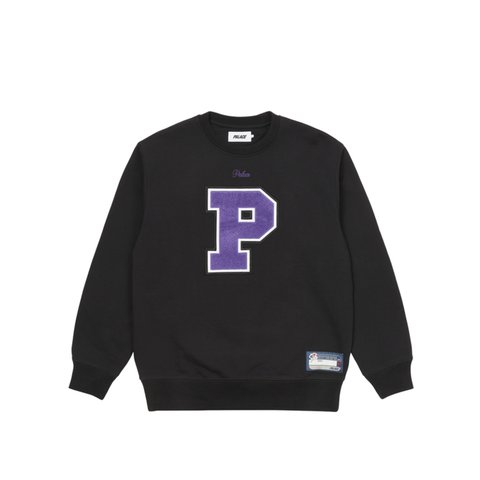 Palace VARSITY APPLIQUE CREW BLACK - Colorway