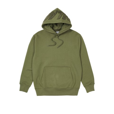 Palace SPELL OUT CHENILLE HOOD OLIVE - Colorway