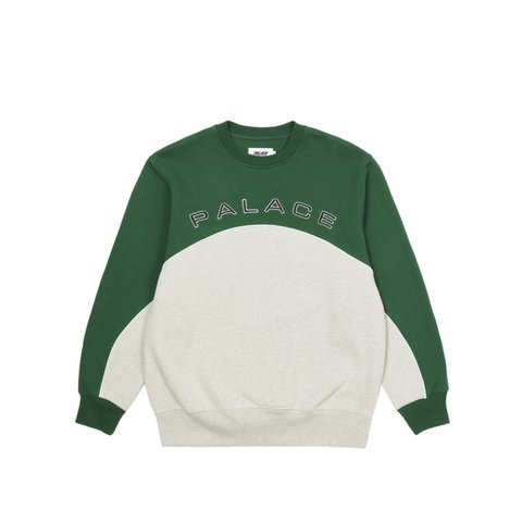 Palace 2 TONE ARCH CREW GREEN / GREY MARL - Colorway