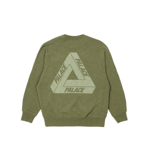 Palace TRI-FERG SLUB CREW OLIVE