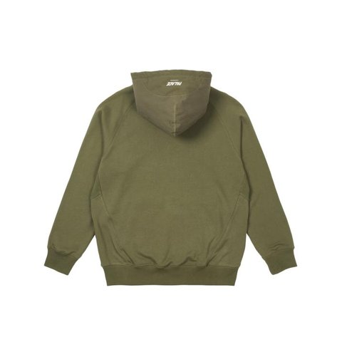 Palace 1/4 ZIP COTTON PANEL HOOD OLIVE
