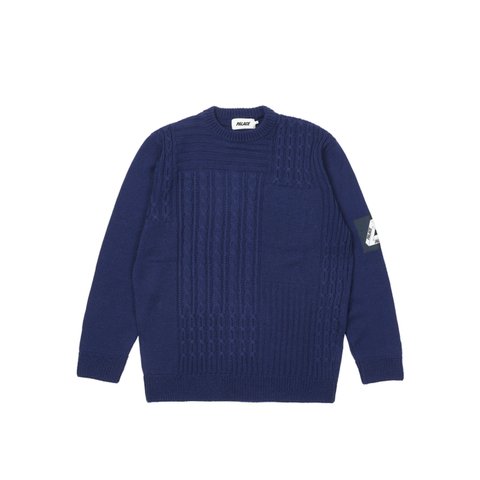 Palace CABLE PATCHWORK KNIT NAVY - Colorway