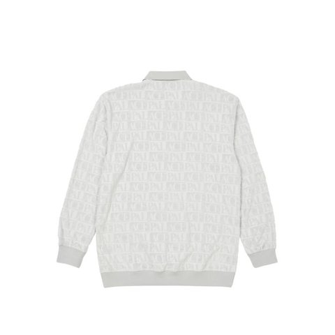 Palace DOMINO JACQUARD 1/4 ZIP POLO CREW GREY