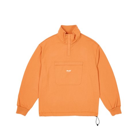 Palace 1/4 ZIP WASHED FUNNEL TIGER ORANGE - Colorway