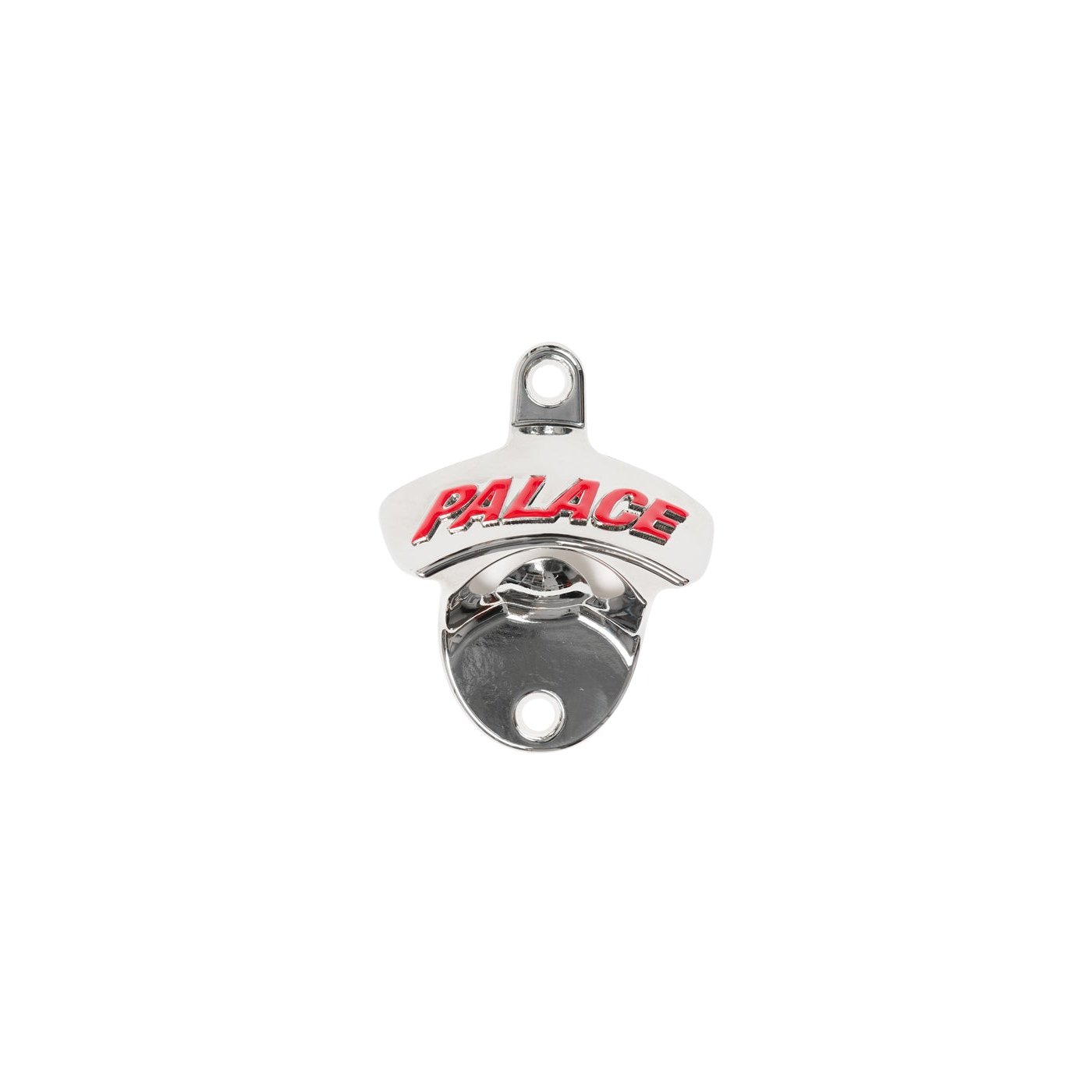 METAL WALL MOUNTED BOTTLE OPENER SILVER / RED