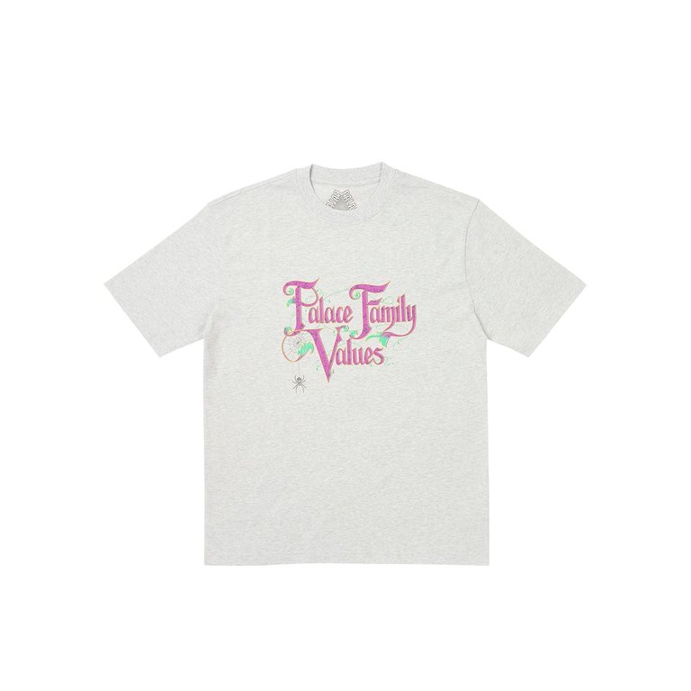 Palace FAMILY VALUES T-SHIRT GREY MARL (Winter 2023) - $48.00