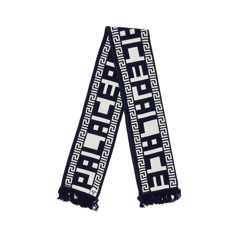 Palace MAJOR FRET SCARF NAVY / CREAM (Winter 2023) - $68.00