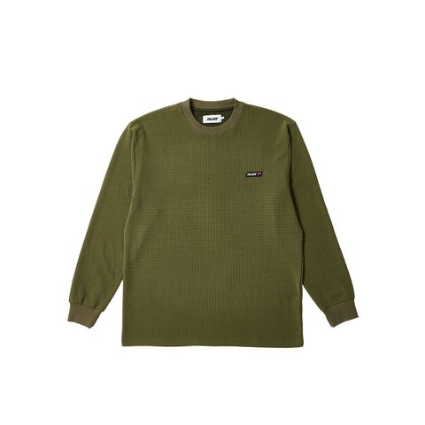 Palace GRID THERMAL LONGSLEEVE DARK GREEN / LIGHT GREEN - $88.00