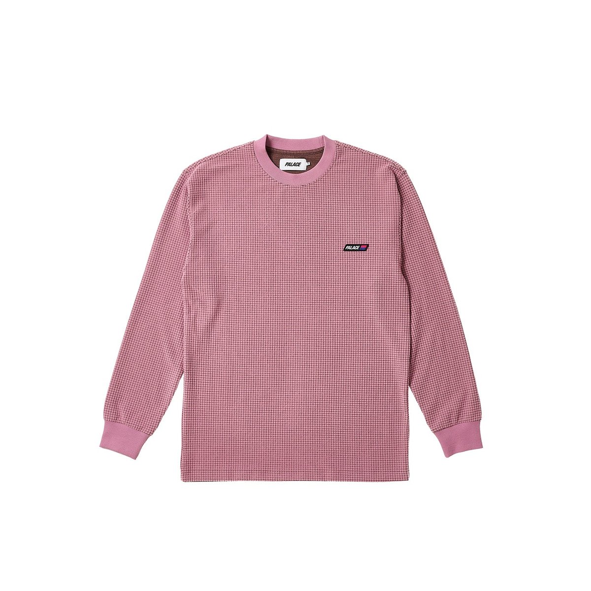 Palace GRID THERMAL LONGSLEEVE BROWN / MAUVE (Winter 2023) - $88.00