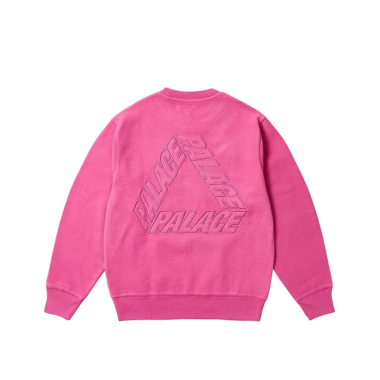Palace REVERSE P-3 CREW SHOCK PINK (Winter 2023) - $138.00