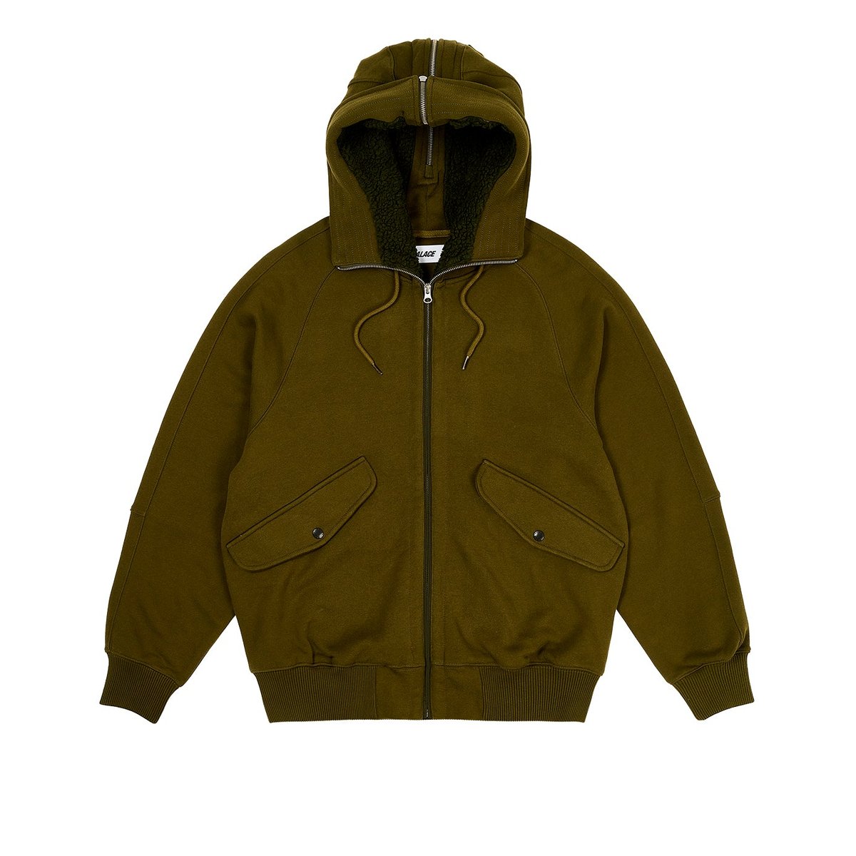 Palace SPLIT HOOD BOMBER SWEAT OLIVE (Winter 2023) - €238.00