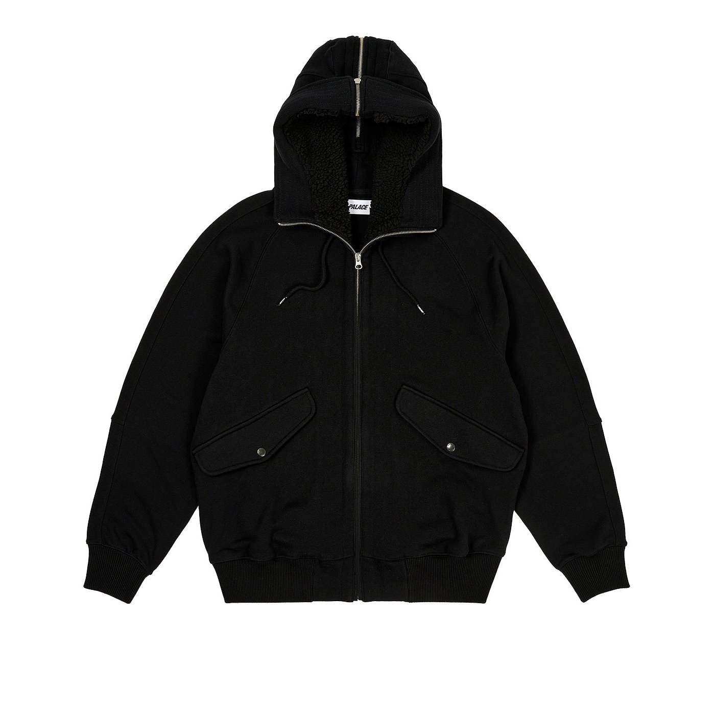 SPLIT HOOD BOMBER SWEAT BLACK