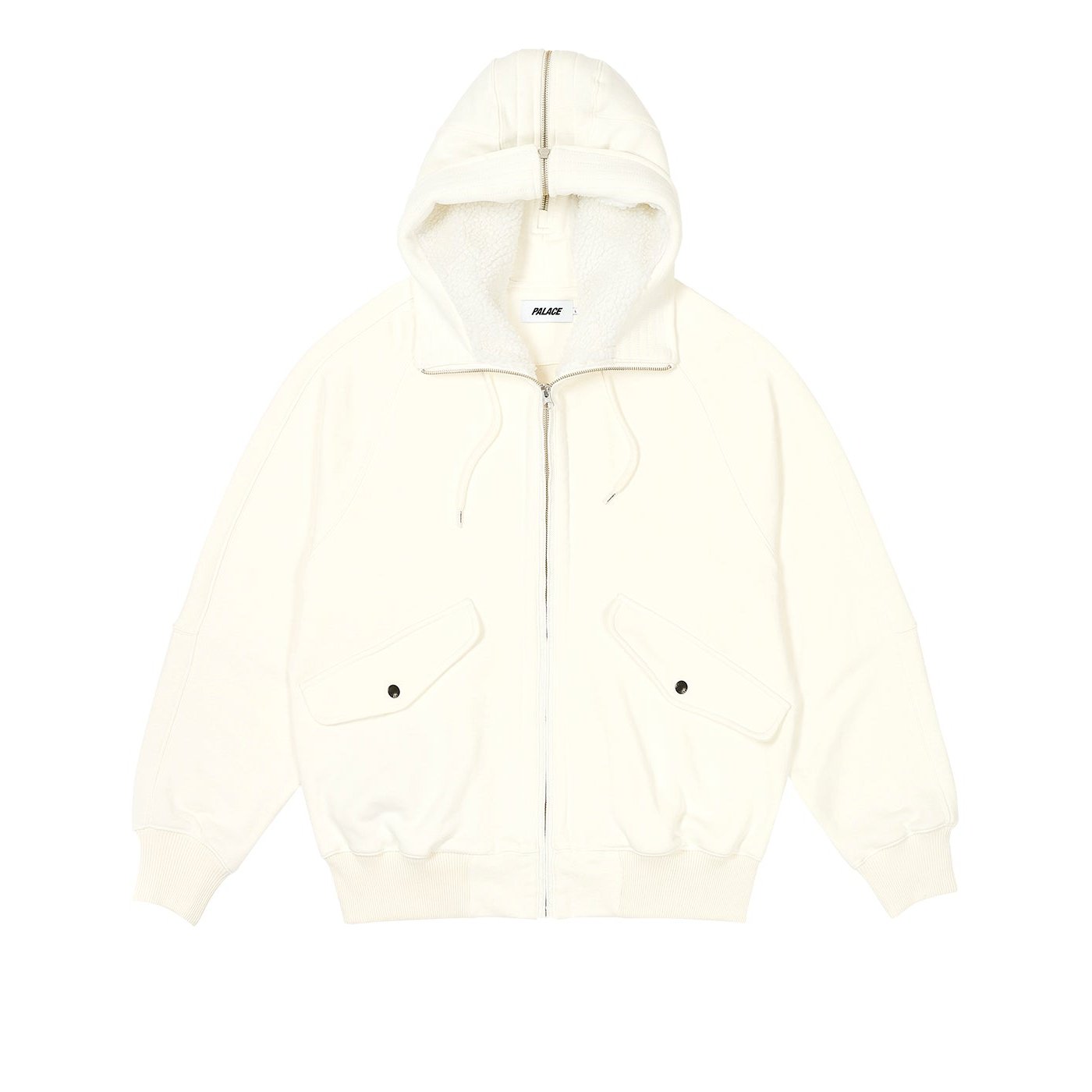SPLIT HOOD BOMBER SWEAT WHITE