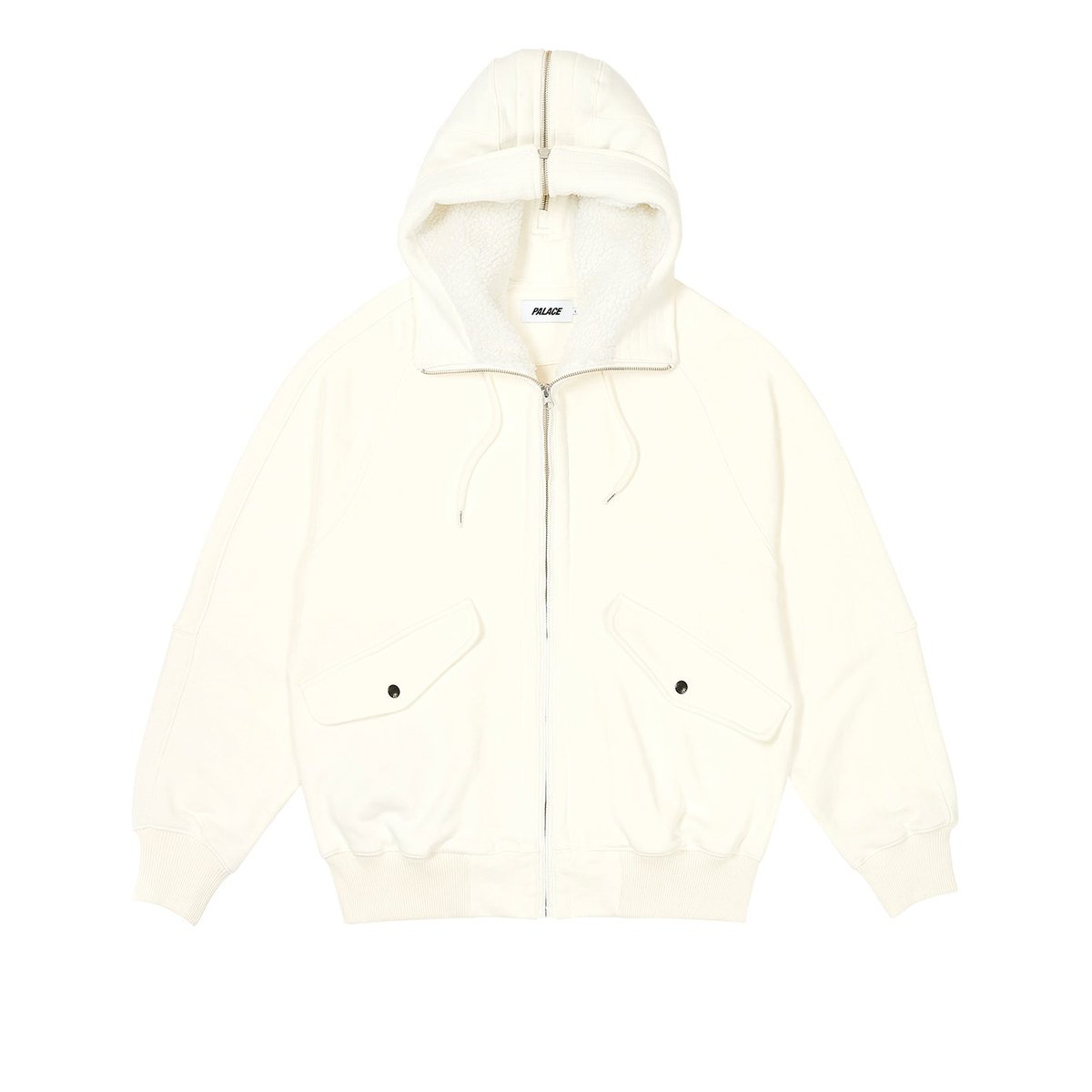 Palace SPLIT HOOD BOMBER SWEAT WHITE (Winter 2023) - €238.00