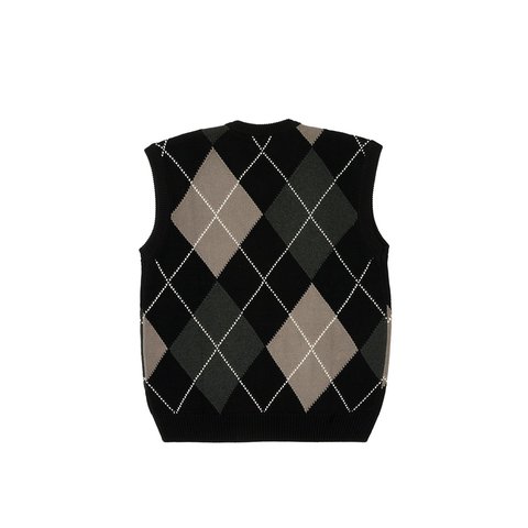 Palace ARGYLE KNIT VEST BLACK / GREY - Colorway