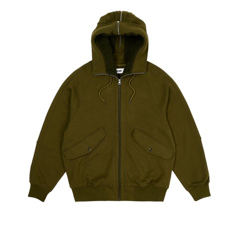 Palace SPLIT HOOD BOMBER SWEAT OLIVE - Colorway