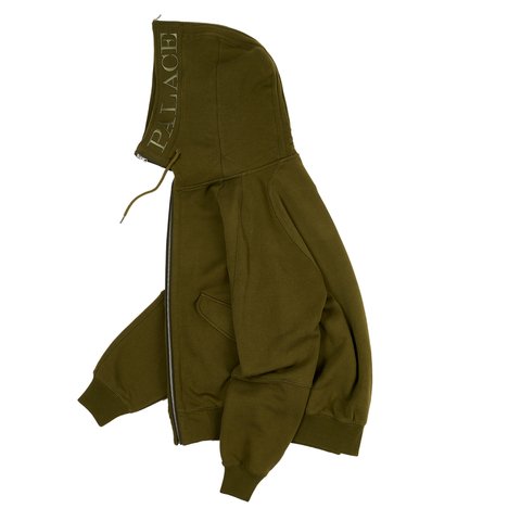 Palace SPLIT HOOD BOMBER SWEAT OLIVE - Colorway