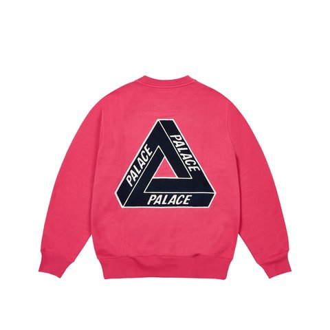 Palace CHENILLE TRI-FERG CREW BERRY RED - Colorway