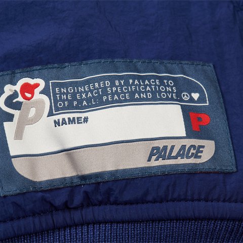Palace BREAKOUT HALF ZIP BOMBER WHITE / NAVY - Colorway