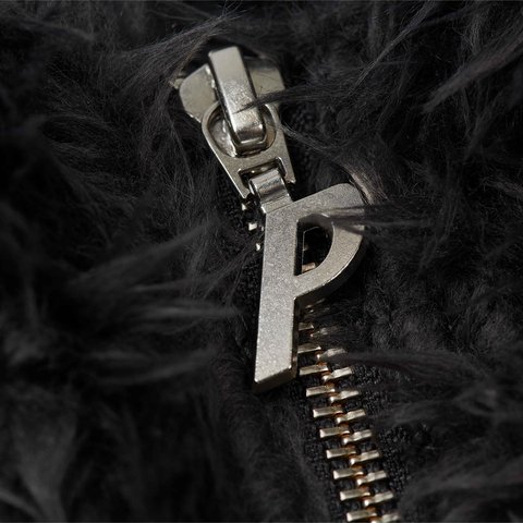 Palace FURRY ZIP FUNNEL COAL GREY - Colorway