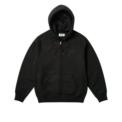 Palace THERMAL EMBOSSED P3 ZIP HOOD BLACK - Colorway