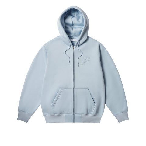 Palace THERMAL EMBOSSED P3 ZIP HOOD FAINT BLUE - Colorway