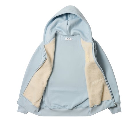 Palace THERMAL EMBOSSED P3 ZIP HOOD FAINT BLUE - Colorway