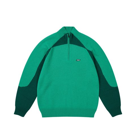 Palace TRIAL 1/4 ZIP KNIT RACEY GREEN - Colorway