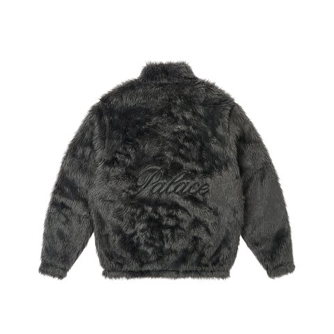 Palace FURRY ZIP FUNNEL COAL GREY - Colorway