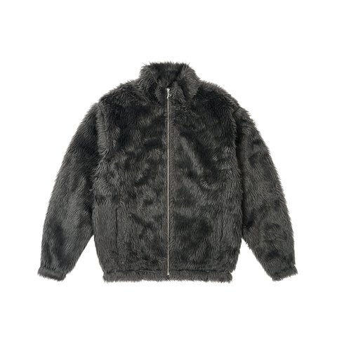 Palace FURRY ZIP FUNNEL COAL GREY - Colorway