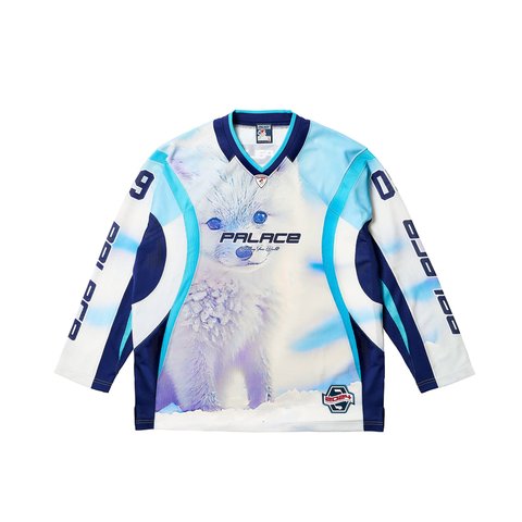 Palace BUILDING YOUR WORLD HOCKEY JERSEY BLUE - Colorway
