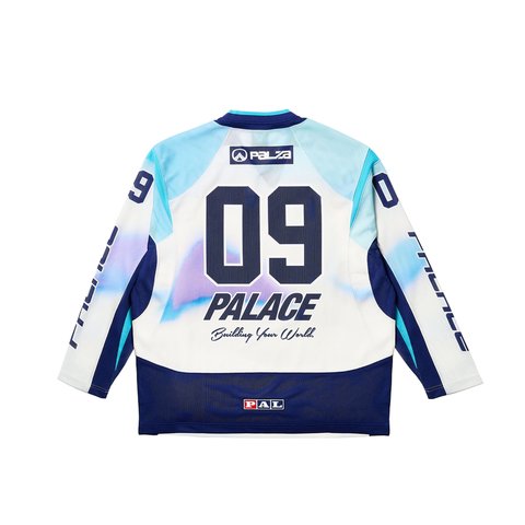 Palace BUILDING YOUR WORLD HOCKEY JERSEY BLUE - Colorway