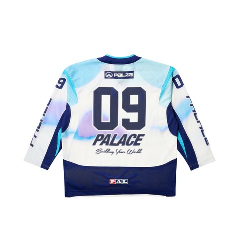 Palace BUILDING YOUR WORLD HOCKEY JERSEY BLUE - Colorway